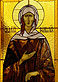 Витраж-икона блаженной Ксении Петербургской в храме-часовне Св. Алексия, человека Божия (март 2007 года)